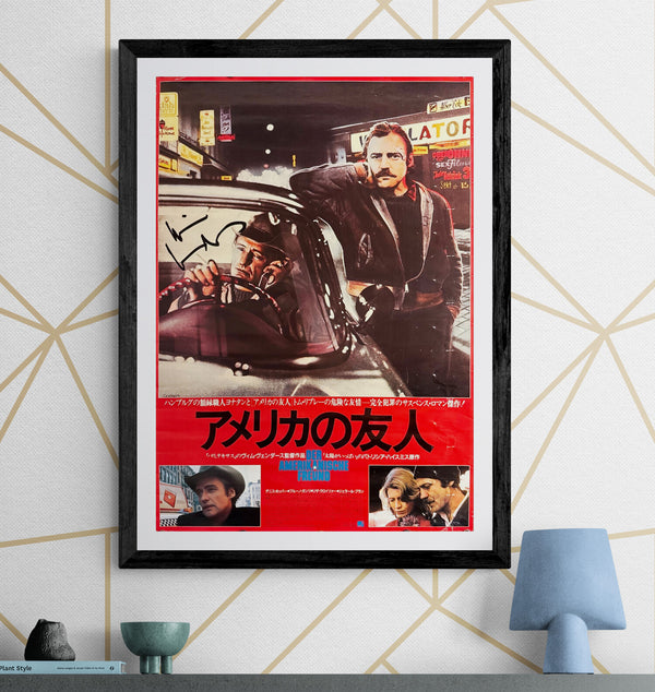“The American Friend” (アメリカの友人), Original Japanese Crime Thriller Movie Poster 1977, Ultra Rare, SIGNED by Wim Wenders, B2 Size (51 x 73cm) P72