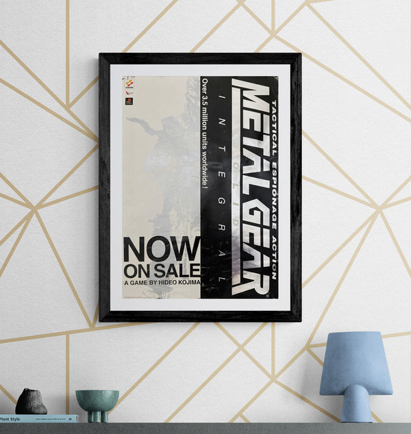 “Metal Gear Solid Integral”, Original Japanese Video Game Promotional Poster 1999, B3 Size (36 × 51 cm) — Ultra Rare Metallic Silver Variant P209