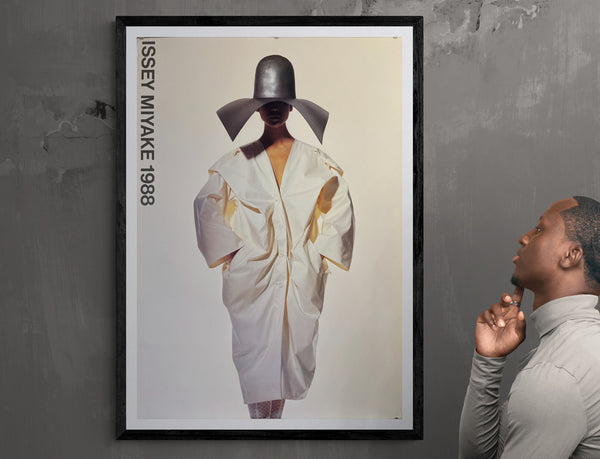 "Irving Penn × Issey Miyake (1988) - Tan Outfit Silver Hat Poster", Japanese Contemporary Art Poster, Original Offset 1988, Ultra Rare, Size (c.102 x 72 cm)