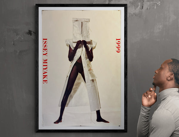"Irving Penn × Issey Miyake (1999) - White Outfit Silver Hat Poster", Japanese Contemporary Art Poster, Original Offset 1999, Ultra Rare, Size (c.102 x 72 cm)