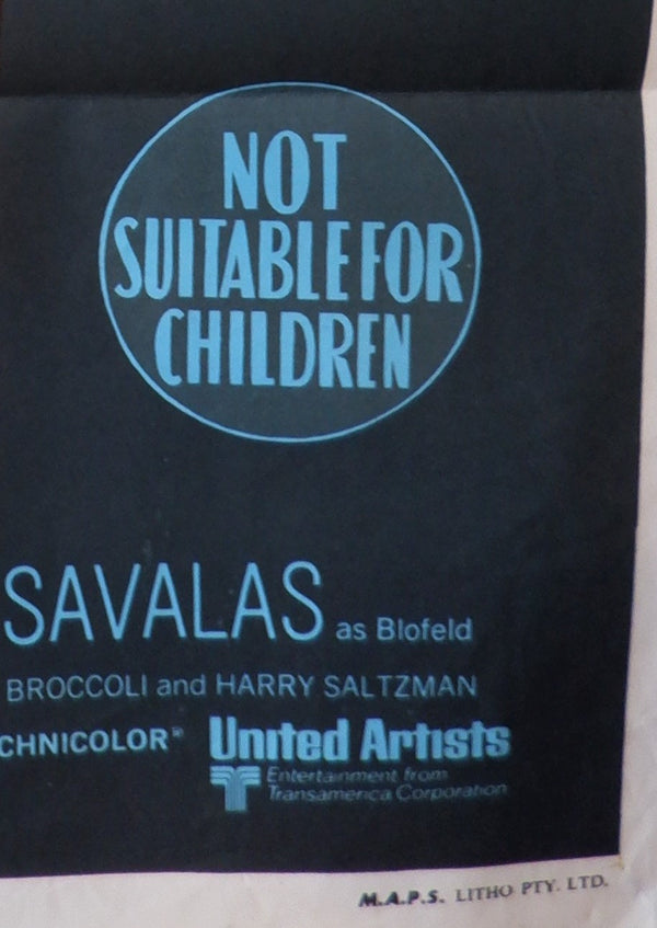 "On Her Majesty's Secret Service", Australian James Bond Movie Poster, Original Release 1969, B1 Size