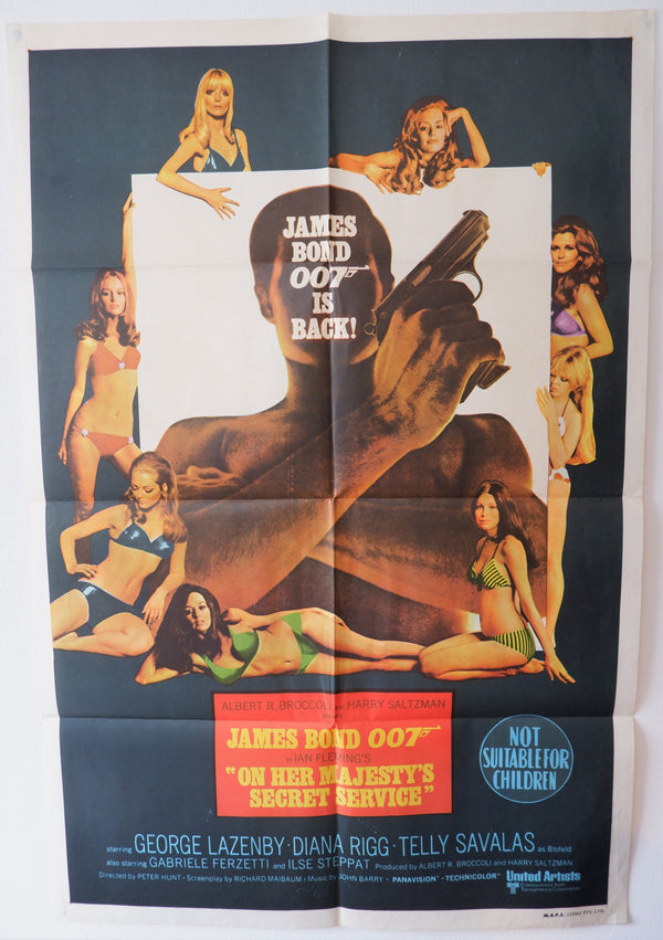 "On Her Majesty's Secret Service", Australian James Bond Movie Poster, Original Release 1969, B1 Size