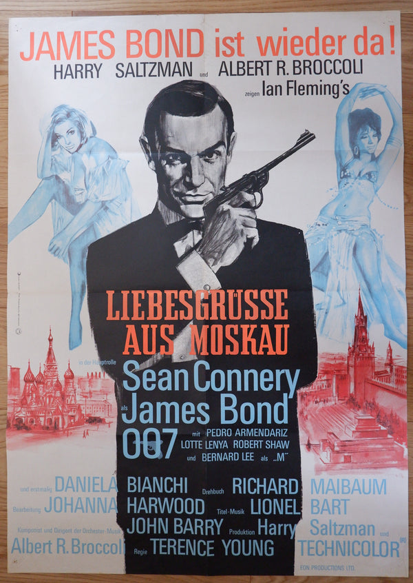 "From Russia with Love", Original Re-Release German James Bond Movie Poster 1963
