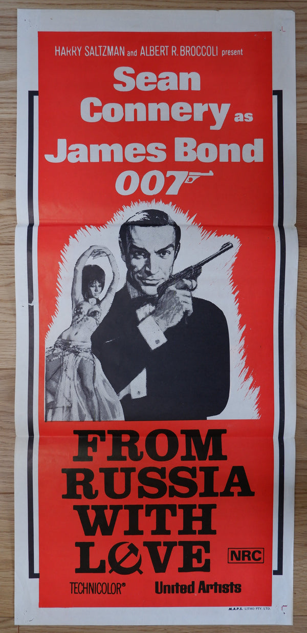 "From Russia with Love", Original Re-Release Australian Movie Poster 1970, Daybill Poster