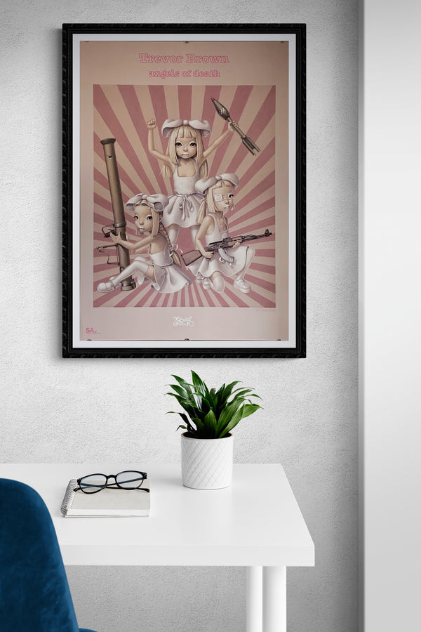 "Angels of Death", Original Contemporary Art Poster printed in 2013, SIGNED, B2 Size (72.8 x 51.4 cm)