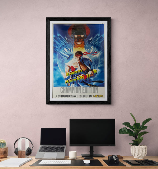 "Street Fighter II: Champion Edition", Original Release Japanese CAPCOM promotional poster 1992, Extremely Rare, B2 Size (51 x 73cm)