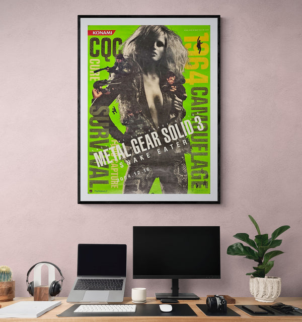 "Metal Gear Solid 3: Snake Eater", Original Release Japanese KONAMI promotional poster 2004, Rare, B2 Size (51 x 73cm)