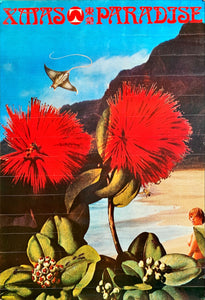 "Xmas Paradise", Original Japanese Poster 1970s, Designed by Tadanori Yokoo, B1 Size 73 x 103 cm