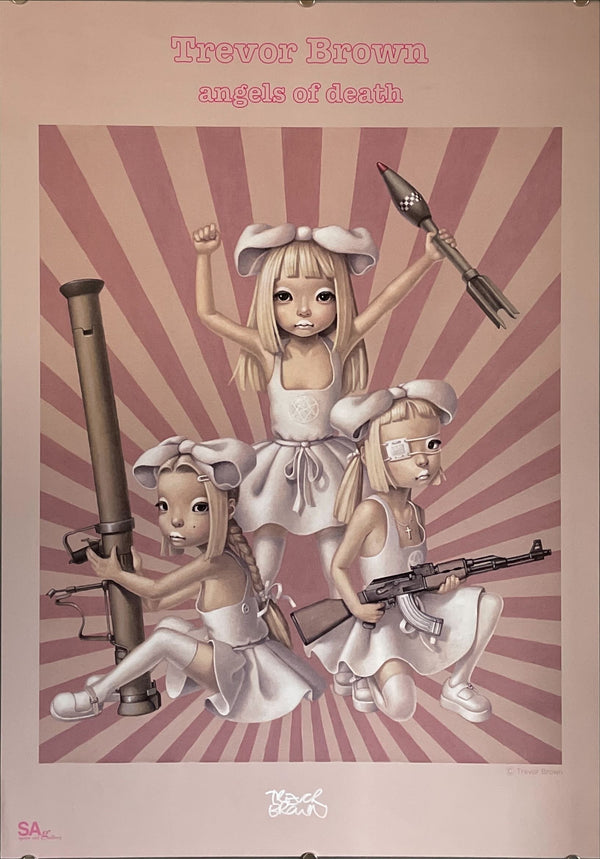 "Angels of Death", Original Contemporary Art Poster printed in 2013, SIGNED, B2 Size (72.8 x 51.4 cm)