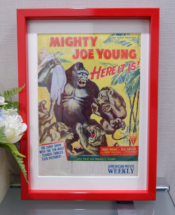"Mighty Joe Young", Original Release Japanese Movie Pamphlet-Poster 1952, Ultra Rare, FRAMED, B5 Size