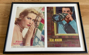 "Rear Window", 2 Original Release Japanese Movie Pamphlet-Poster 1954, Ultra Rare, FRAMED, B5 Size