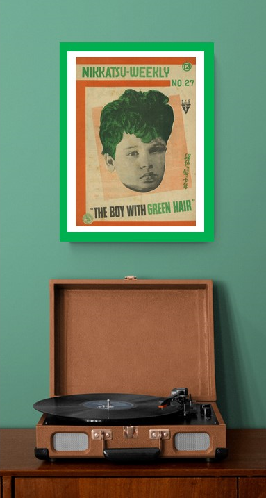 "The Boy with Green Hair", Original Release Japanese Movie Pamphlet-Poster 1950`s, Ultra Rare, FRAMED, B5 Size