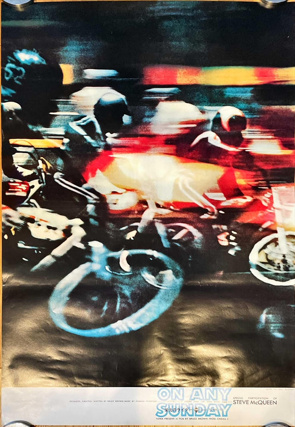 "On Any Sunday", (B1 Size) & "Le Mans", (B2 Size), Original Release Japanese Movie Poster 1971, RARE, Steve Mcqueen