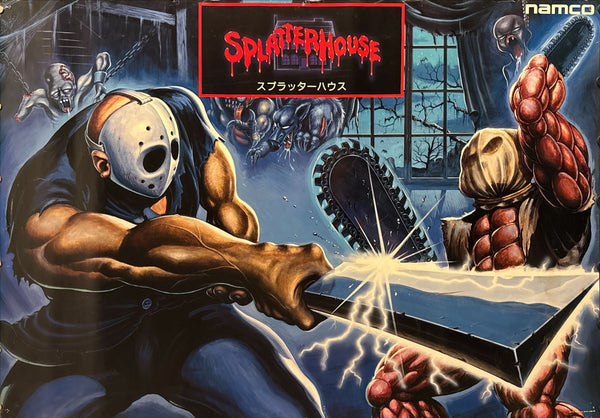 “SPLATTERHOUSE” (1988) – ORIGINAL JAPANESE B1 ARCADE POSTER – KEY VISUAL BY YUICHIRO KOMORIYA* | TITLE LOGO BY AKIRA USUKURA*

Extremely Rare | Arcade Use | First Release | 72.8 × 103 cm (B1)