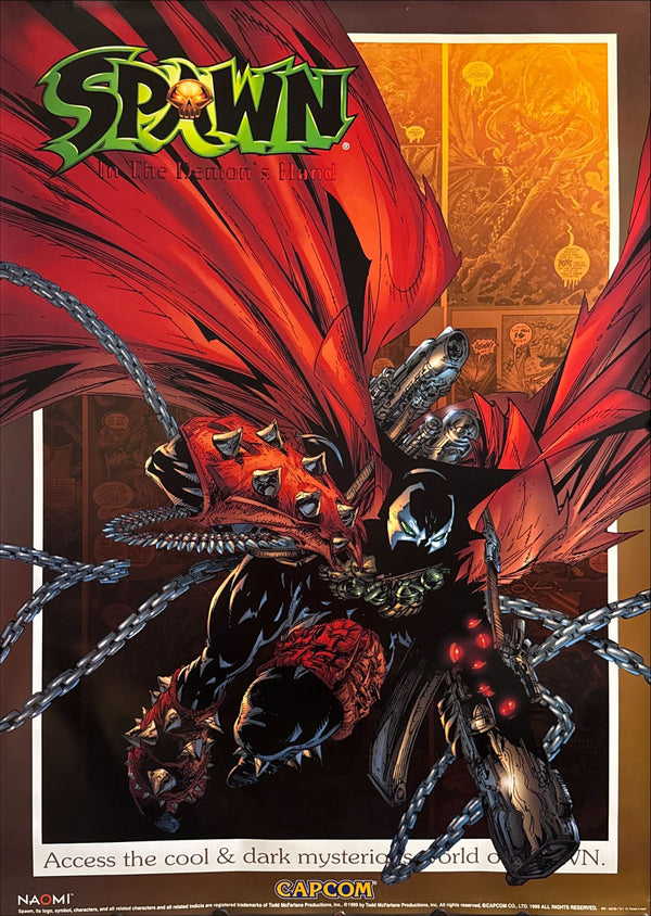 “SPAWN: In The Demon’s Hand”, Original Japanese CAPCOM / NAOMI Arcade Promotional Poster 1999, Extremely Rare, B1 Size (c. 71 × 103 cm)