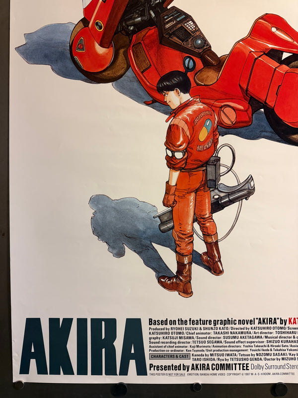 “Akira” (アキラ), Ultra‑Rare Original Japanese Pre‑Release / Committee Promotional B2 Poster (NOT FOR SALE) 1987, B2 Size (51 × 73 cm) O30 D