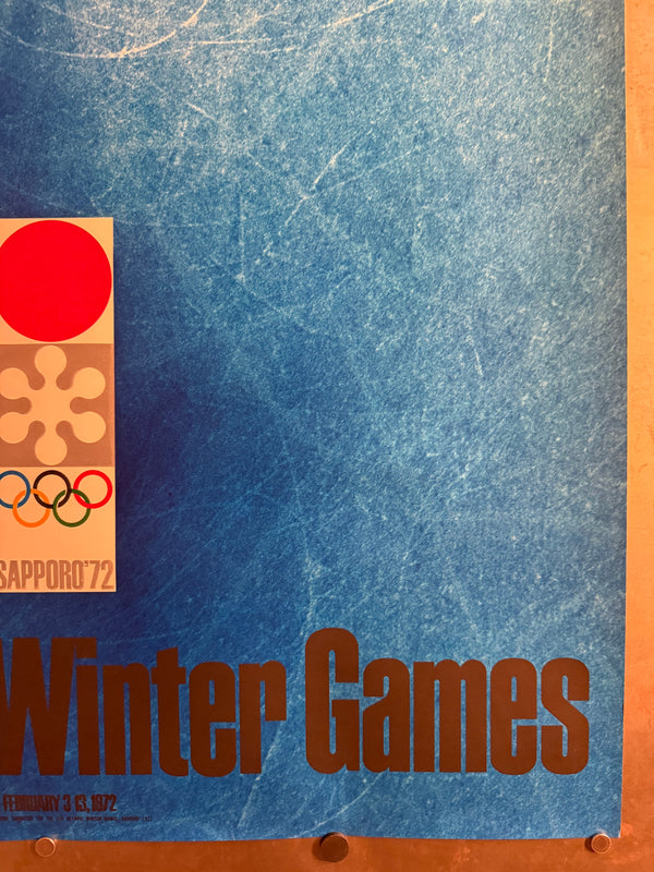 "Sapporo 1972: XI Olympic Winter Games", Original Official Japanese Advertising Poster 1970, Yusaku Kamekura and Takayuki Ogawa, B1 Size (c. 72.8 × 103 cm)