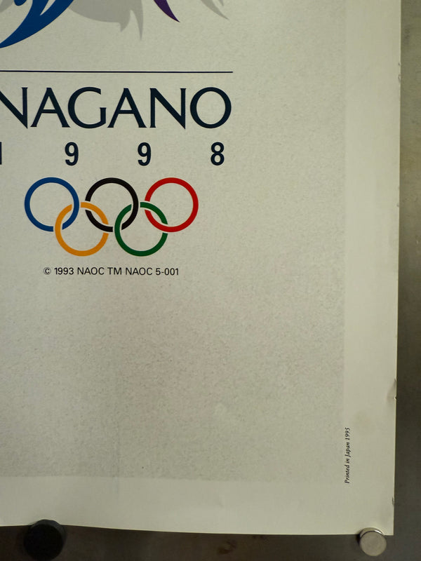 “Nagano 1998 – Dreams of Children / Ski Jumping” (子どもの夢), Rare Original Japanese Official Olympic Poster 1995, B1 Size (c. 72.8 × 103 cm) HAK-A