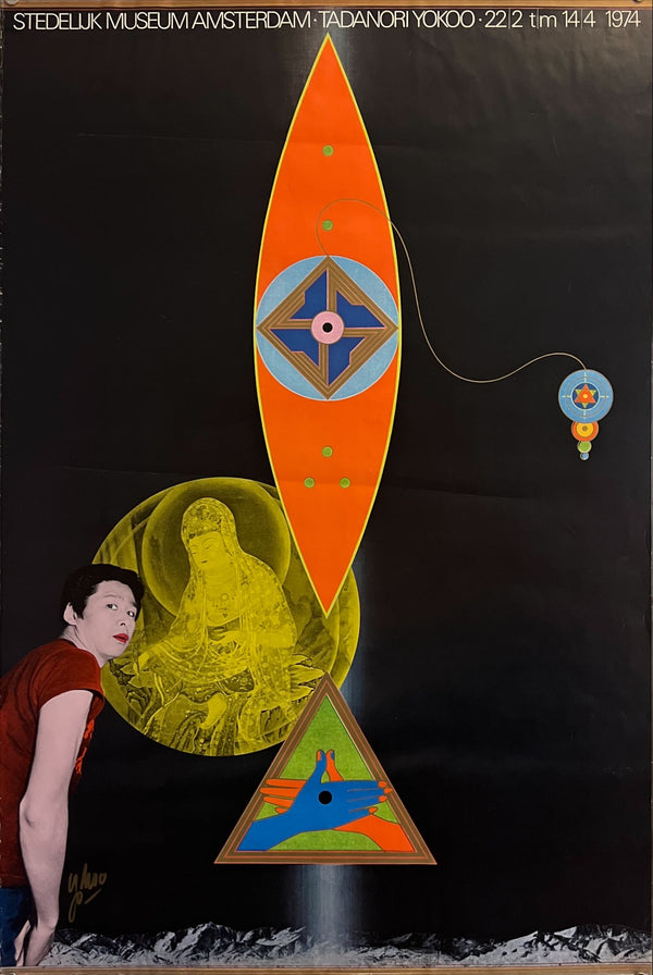 "TADANORI YOKOO - Stedelijk Museum Amsterdam 1974", Japanese Contemporary Art Poster, Original Offset 1974, Ultra Rare, Size (c.64 x 96cm)