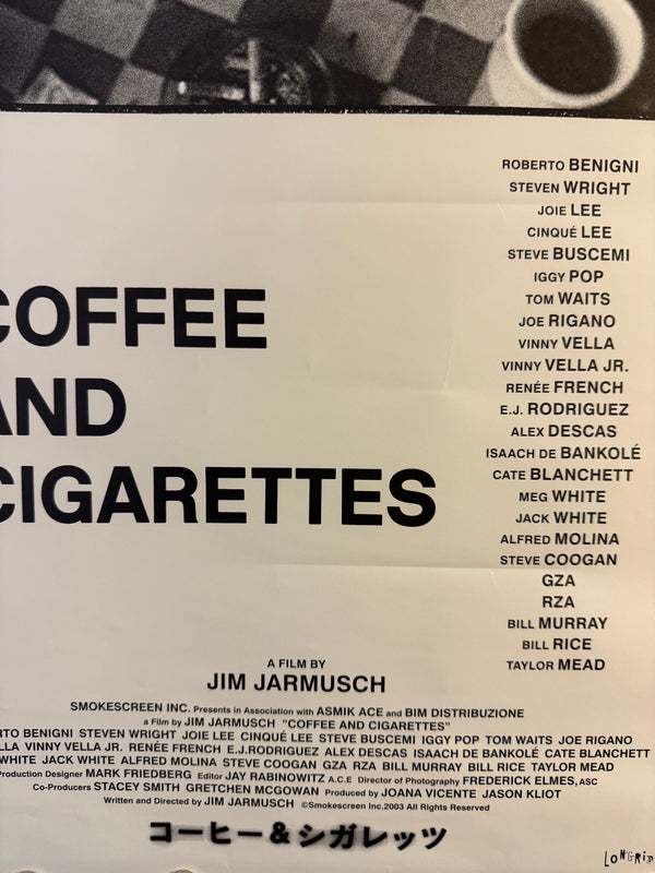 “Coffee and Cigarettes” (コーヒー＆シガレッツ), Original Japanese Re-Release Poster 2021, B2 Size (51 × 73 cm) O225