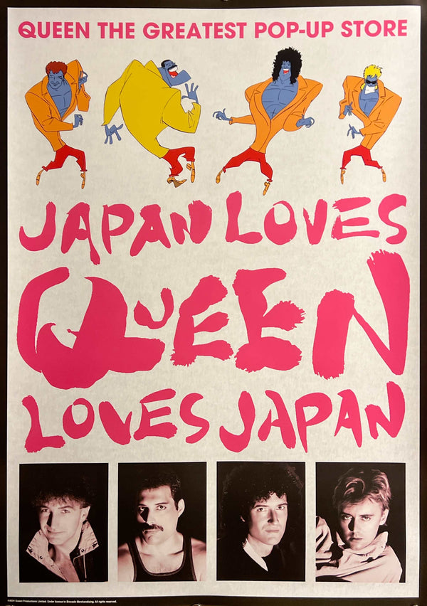 “Queen The Greatest Pop-Up Store – Japan Loves Queen Loves Japan”, Official Japanese Promotional Poster 2024, Queen Productions / Bravado Merchandising, B2 Size (51 × 73 cm) D270
