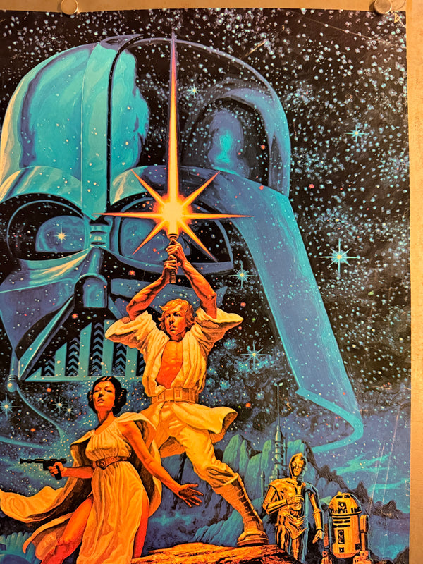“Star Wars” (スター・ウォーズ), Rare Hildebrandt Brothers Promotional Poster 1977, B2 Size (51 × 73 cm) P27A
