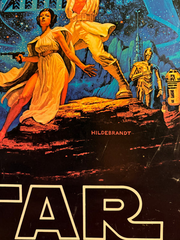 “Star Wars” (スター・ウォーズ), Rare Hildebrandt Brothers Promotional Poster 1977, B2 Size (51 × 73 cm) P27A