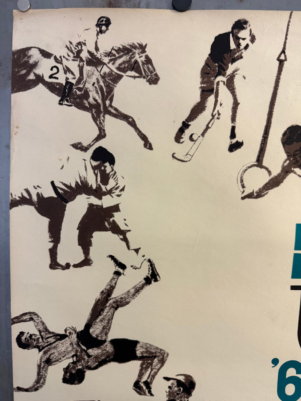 "Tokyo International Sports Week ’63 (東京国際スポーツ大会) – Pre‑Olympic Games" Original Release Japanese Promotional Poster 1963, Size (B1; approx. 73 x 103cm)