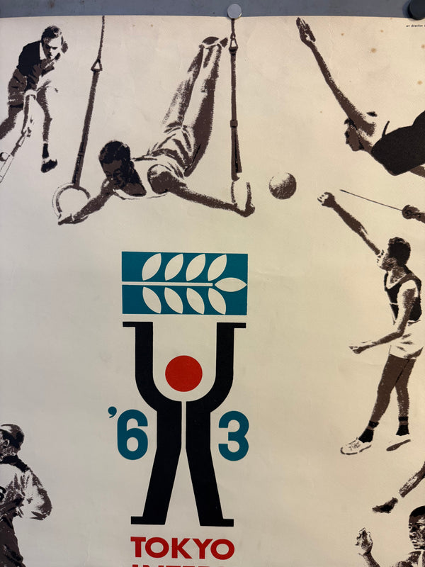 "Tokyo International Sports Week ’63 (東京国際スポーツ大会) – Pre‑Olympic Games" Original Release Japanese Promotional Poster 1963, Size (B1; approx. 73 x 103cm)