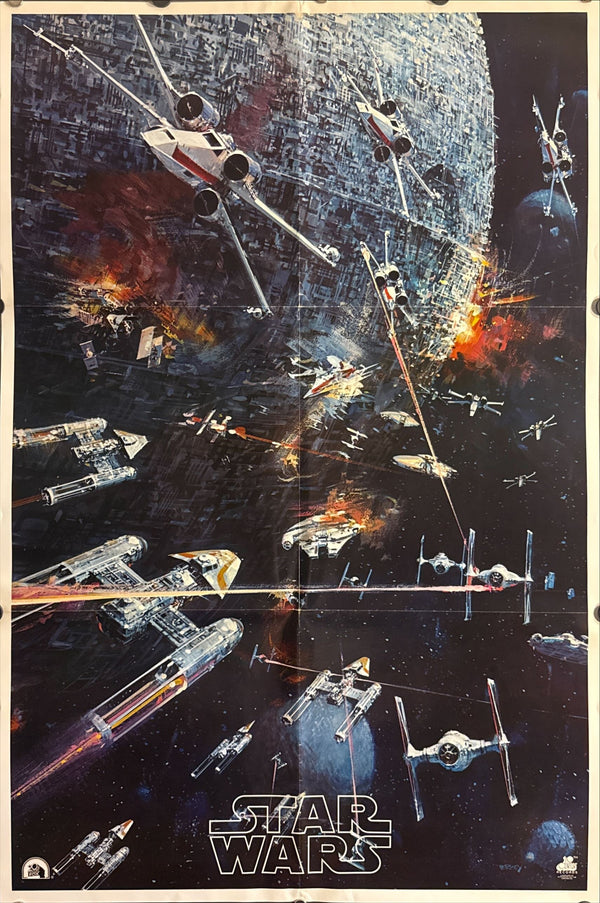 "STAR WARS (1977) — John Berkey “Death Star Battle”", Original 20th Century Records Soundtrack Poster 1977, Size (c.55 x 82.5cm) O250