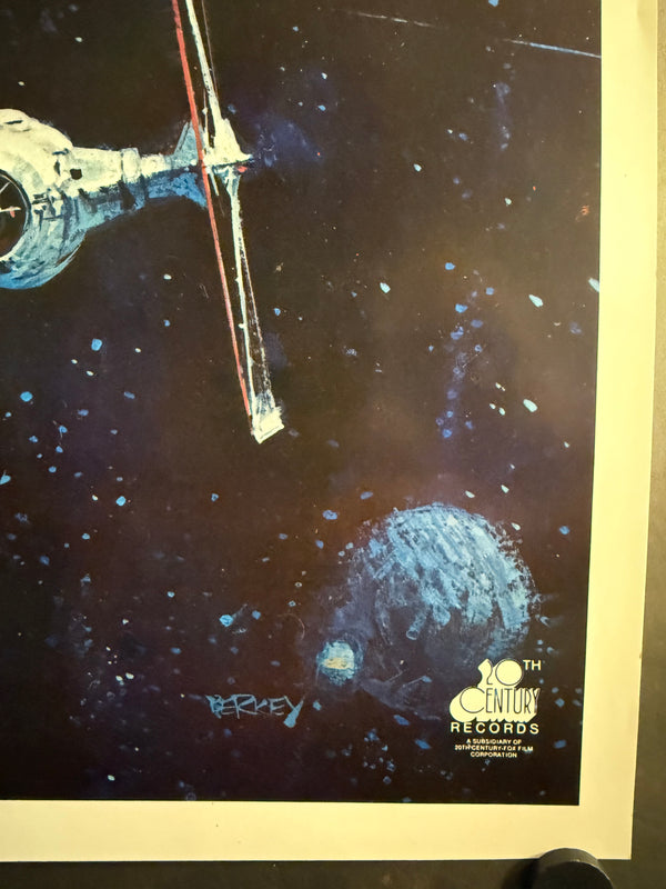 "STAR WARS (1977) — John Berkey “Death Star Battle”", Original 20th Century Records Soundtrack Poster 1977, Size (c.55 x 82.5cm) O250