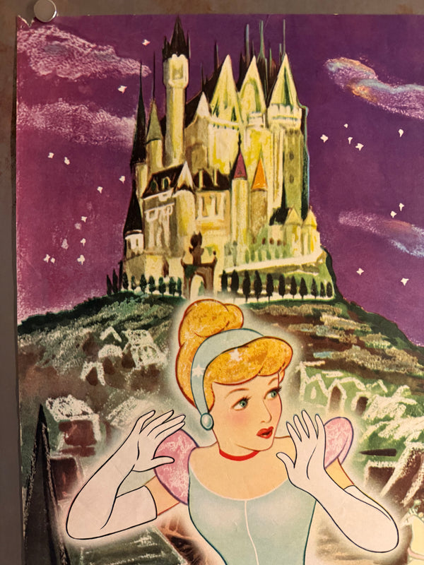 “Cinderella” (シンデレラ姫), Original Japanese First-Release Movie Poster 1952, Ultra Rare B2 Size (approx. 51.5 × 72.8 cm) Q98