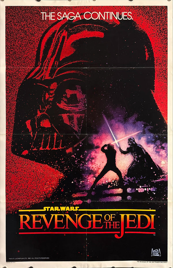 "STAR WARS – “REVENGE OF THE JEDI” (1982)", Original U.S. Advance One‑Sheet – Undated (“NO DATE”), ULTRA RARE, Size: 27 × 41 in. (≈ 69 × 104 cm)