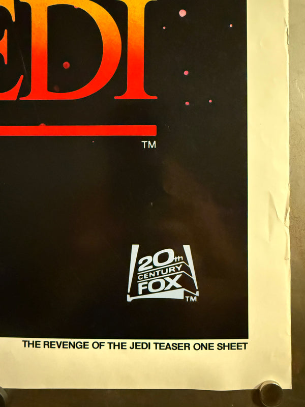 "STAR WARS – “REVENGE OF THE JEDI” (1982)", Original U.S. Advance One‑Sheet – Undated (“NO DATE”), ULTRA RARE, Size: 27 × 41 in. (≈ 69 × 104 cm)