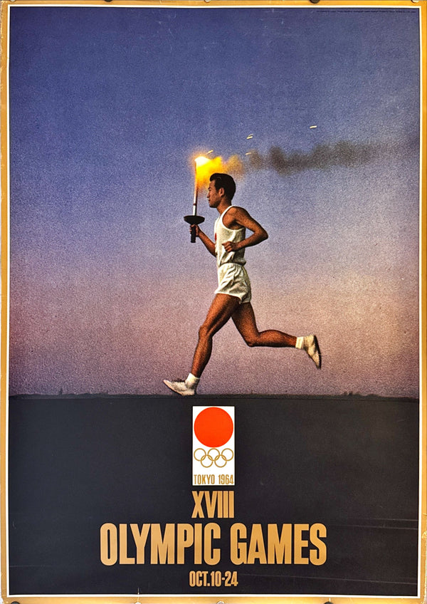 "Olympic Games 1964 Tokyo - An Olympic Torch Runner" Original Release Japanese Promotional Poster 1964, B1 Size (71 x 103cm)