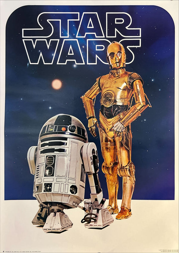 “Star Wars (R2-D2 & C-3PO)”, Original Japanese Promotional Poster 1977, B2 Size (51 × 73 cm) O55