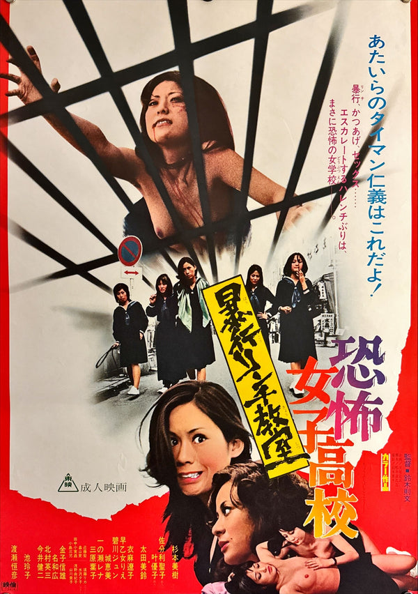 "Terrifying Girls' High School: Lynch Law Classroom", Original Release Japanese Movie Poster 1973, B2 Size (51 x 73cm) M4
