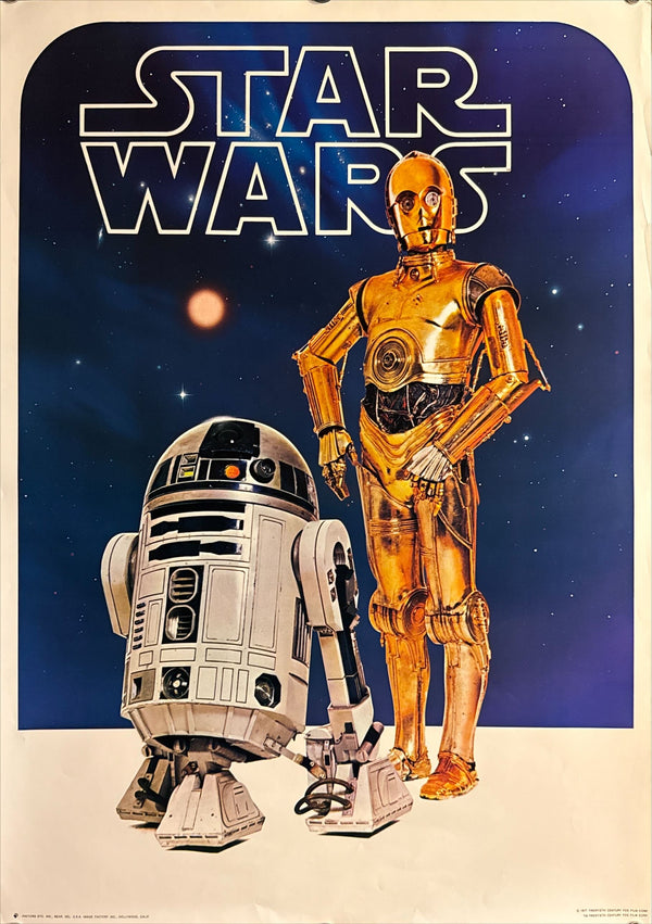 “Star Wars (R2-D2 & C-3PO)”, Original Japanese Promotional Poster 1977, B2 Size (51 × 73 cm) O55