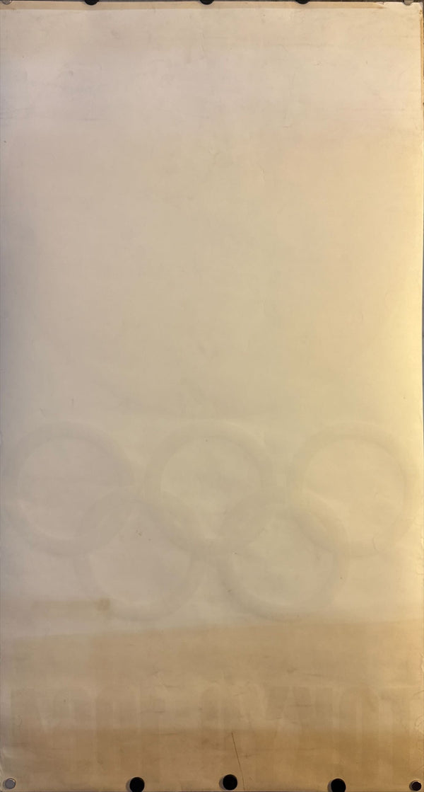 "Olympic Games 1964 Tokyo - The Rising Sun and the Olympic Emblem" Original Release Japanese Promotional Poster 1961, Size (55 x 102cm)
