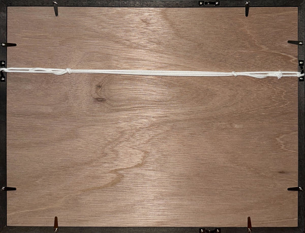 “High and Low” (天国と地獄) — Framed pair of original Japanese first‑release flyer & magazine ad for Kurosawa’s 1963 kidnapping thriller — Piece sizes c. 21 × 13.8 cm (green) & 25.8 × 18 cm (black‑and‑white) • Overall framed size c. 31 × 40 cm