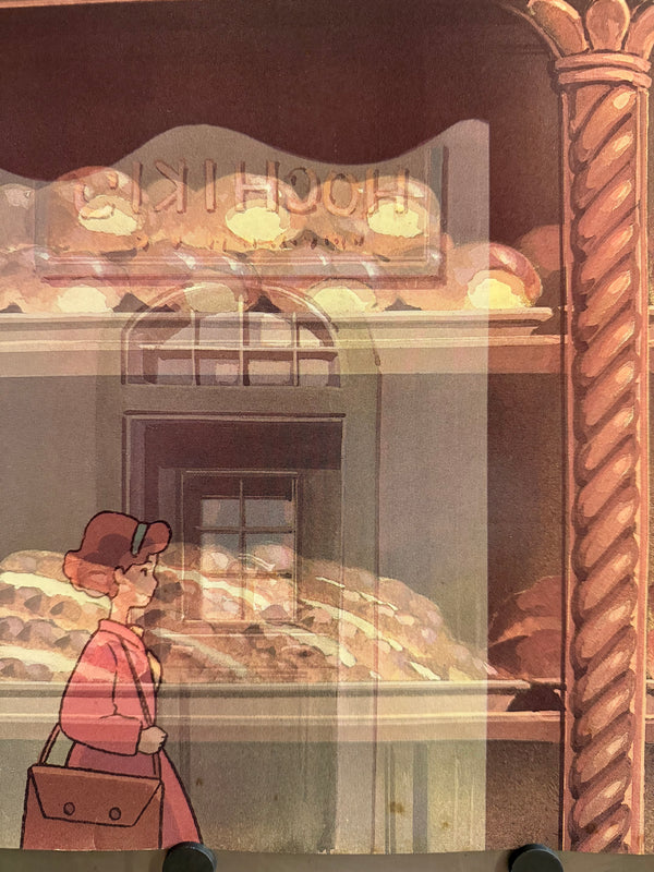 “KIKI’S DELIVERY SERVICE / 魔女の宅急便” (1989) – ORIGINAL JAPANESE B1 THEATRICAL POSTER – “BAKERY WINDOW” STYLE – HAYAO MIYAZAKI / STUDIO GHIBLI
