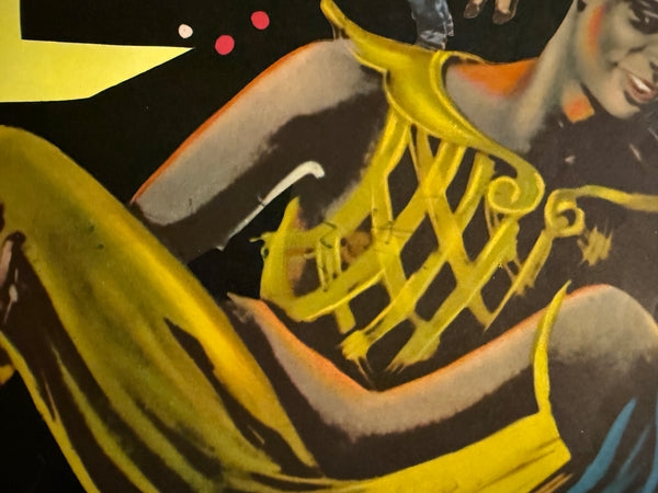 “Black Orpheus” / “Orfeu Negro” (黒いオルフェ), Original Release Japanese Movie Poster 1960, Artwork by Hisamitsu Noguchi, Ultra Rare STB Tatekan Size 20 × 57 in / 51 × 145 cm Q278