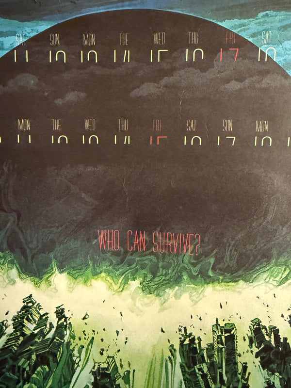 “AKIRA – A.D. 2019 ‘Who Can Survive?’ Neo‑Tokyo Explosion Calendar,” Original Japanese Double‑Sided B1 Poster, Printed in 1988, Size 73 × 103 cm – Excellent Condition AA17