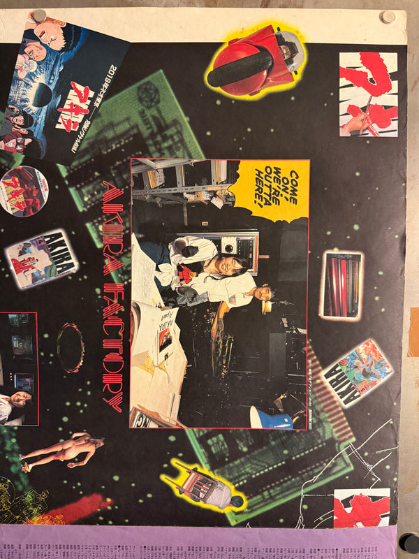 “AKIRA – A.D. 2019 ‘Who Can Survive?’ Neo‑Tokyo Explosion Calendar,” Original Japanese Double‑Sided B1 Poster, Printed in 1988, Size 73 × 103 cm – Excellent Condition AA17