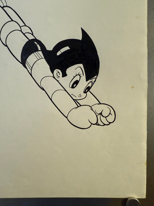 Original Hand‑Drawn Astro Boy Ink Illustration – “Flying Pose” (No.19, c. 1980s–1990s)