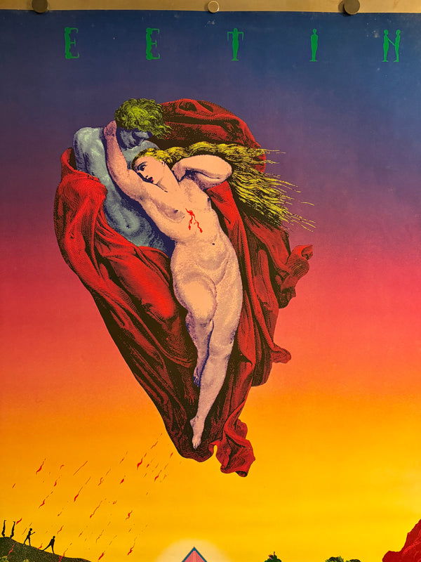 “TADANORI YOKOO – Greeting”, Japanese Contemporary Art / Psychedelic Poster, Original Offset Lithograph 1972, Hand Signed, Ultra Rare, B1 Size (c.73 × 103 cm)