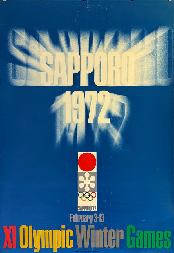"Sapporo 1972: Winter Olympic Games", Original Release Japanese Advertising Poster 1971, B1 Size (c. 71 x 103cm)
