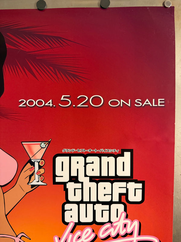 "Grand Theft Auto: Vice City", Original Release Japanese CAPCOM / PlayStation 2 / PC Promotional Poster 2004, Ultra Rare, B2 Size (c.51.5 × 72.8 cm) P229