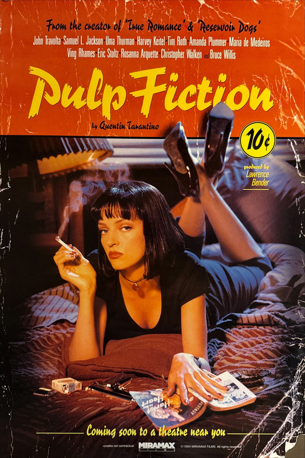 "Pulp Fiction" (パルプ・フィクション), Original Japanese Video Release Poster 1994, B2 Size (c.51 × 73 cm) Q6