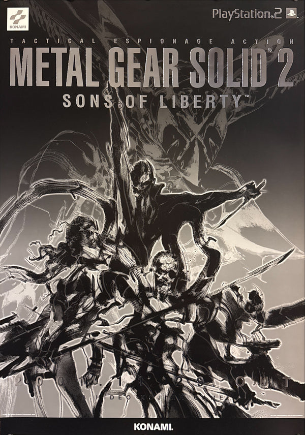 “Metal Gear Solid 2: Sons of Liberty”, Original Japanese Video Game Release Poster 2001, B2 Size (51 × 73 cm) — Metallic Lettering Variant Q67
